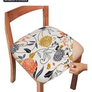 Floral Stretch Chair Cover (4)- Elegant Multicolor Design